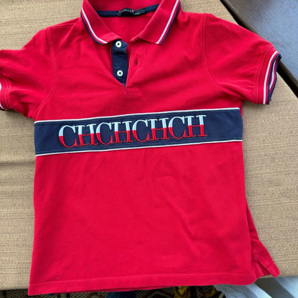 Carolina  Herrera red and blue polo shirt